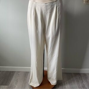 90s Vintage Rouie High Rise Dressy Wide Leg Trouser Pant Flowy Cream Ivory